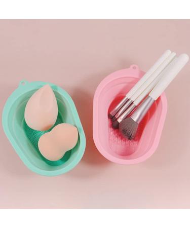 Buy Heallily Foldable Makeup Brush Cleaning Box Set - Silicone Scrubber & Bowl for Cosmetics - 4 Mixed Colors - International Shipping Available - Buy Online on GoSupps.com