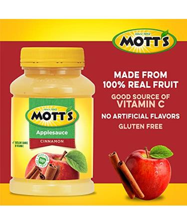 Mott's Cinnamon Applesauce 24 oz Jar (Pack of 12) - Delicious & Healthy Snack - Buy Online on GoSupps.com