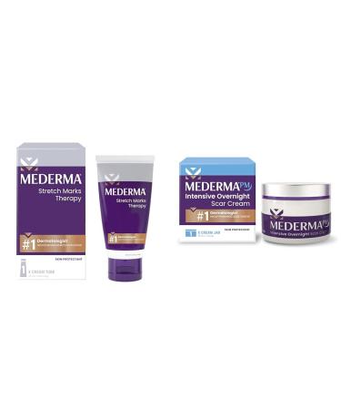 Mederma Stretch Marks Therapy Helps Prevent and Treat Stretch Marks Safe to Use When Pregnant & PM Intensive Overnight Scar Cream Works with Skin's Nighttime Regenerative Activity
