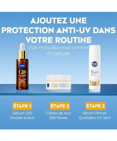 NIVEA SUN S rum Primer Quotidien UV 2en1 SPF 50+ (1 x 30ml) - S rum Visage hydratant enrichi en Acide Hyaluronique - Base de maquillage - Soin avec cran solaire visage SPF 50+ sans parfum S rum Primer UV 2EN1 - Buy Online on GoSupps.com