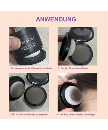  HAIR GO Root Powder Concealer Hair Thickening Powder for Women Men Waterproof Makeup Hiding Roots Natural Powder (4g) (White) - Buy Online on GoSupps.com