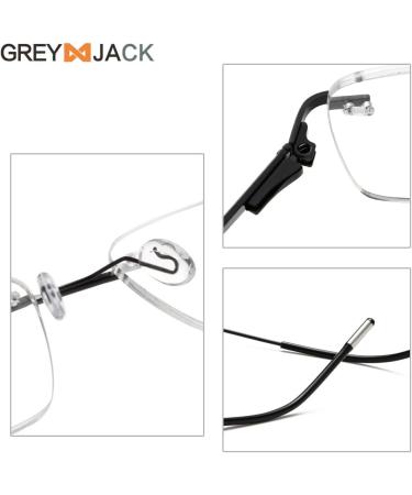 PARWANA Rimless Retro Reading Glasses +350 | Large Blue Light Blocking Computer Eyewear | Anti Glare Flat Light Mirror | International Shipping Available - Buy Online on GoSupps.com