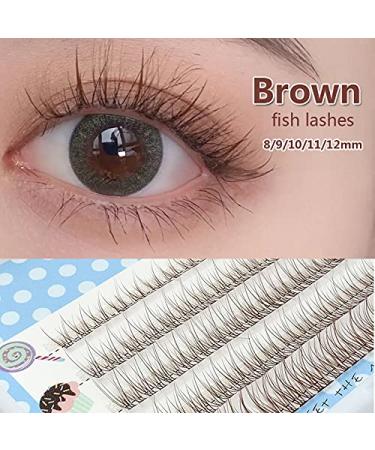 Shop Handmade 3D Layer Effect Artificial Eyelashes - Individual A-shaped 8/9/12/19mm Brown-Fish | International Shipping - Buy Online on GoSupps.com