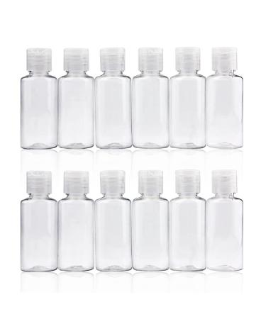 DRAGON SLAY 30ml Reusable Travel Bottles for Toiletries Set Mini Size Compact Containers for Shampoo and Conditioner Flexible Plastic Clear/Transparent Flip Cap 12 Pack 30ml (12 Pack)