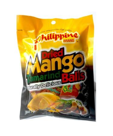 PHILIPPINE BRAND DRIED MANGO TAMARIND BALLS 3 X 100G 3.52 Ounce (Pack of 3)