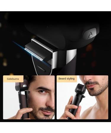 Compact Electric Razor for Men - 4 Blade Portable Shaving & Beard Razor (Black) - International Shipping Available - Buy Online on GoSupps.com