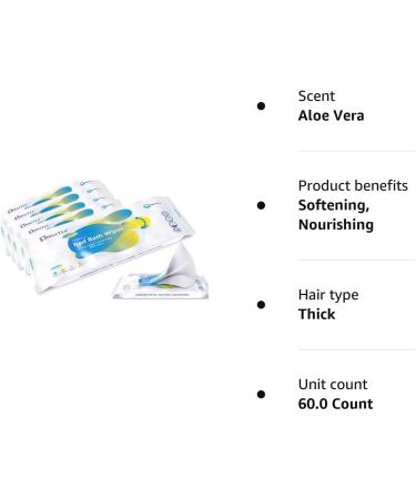 Omnitex Extra Thick Bed Bath Wipes - 60x Microwaveable | Large Rinse-Free Body Cleansing for Elderly with Aloe Vera & Vitamins | Cleanse & Protect | Paraben & Alcohol-Free | 5x12pk - Buy Online on GoSupps.com