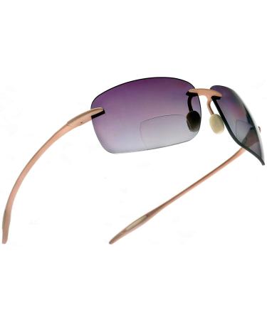 Maui Bifocal Sun Reading Sunglasses for Men and Women TR90 Sports Navigator Readers Pink 2.25 x