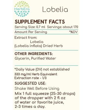 Buy Lobelia B120 Alcohol-Free Herbal Extract Tincture - Natural Concentrated Drops (4 fl oz) | International Shipping Available - Buy Online on GoSupps.com