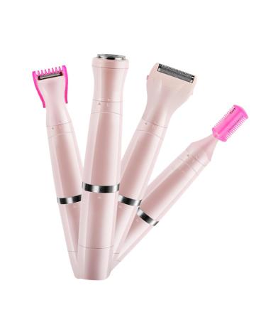1 piece 4 1 face hairier portable mini razor facial epilier women razor body razor for women private razors women hair removal device the face 14x5cm pink