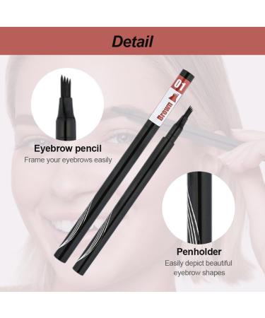 New Magic Eyebrow Pencil for Women 3D Waterproof Microblading Eyebrow Pencil Contouring Pen 4 Tipped Precise Brow Pen Fine Stroke Microblading Eyebrow Pencil Natural Makeup (Light Gray) - Buy Online on GoSupps.com