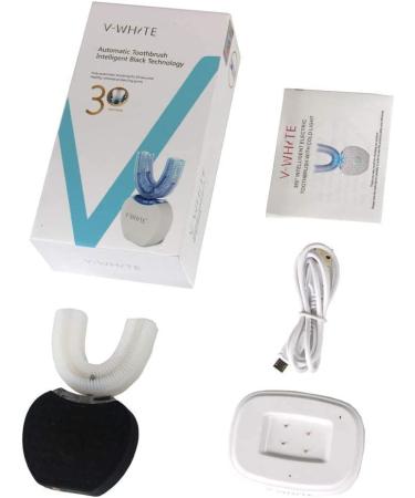 V-White Electric Toothbrush for Adults - Ultrasonic U-Shaped Teeth Whitening - 360 Mouth Cleansing with Wireless Charging - Waterproof IPX7 Certified in Black - Buy Online on GoSupps.com