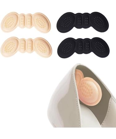 Buy Heel Grips Liner Cushions - Perfect Inserts for Loose Shoes | Anti-Slip Heel Pads for Men & Women - 4 Pairs Beige & Black - Buy Online on GoSupps.com