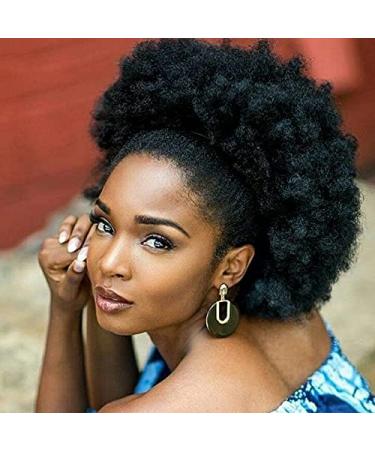 10-Inch High Puff Afro Curly Wig Ponytail | Drawstring & Clip-in Synthetic Kinky Hair Bun - Color 4 - Buy Online on GoSupps.com