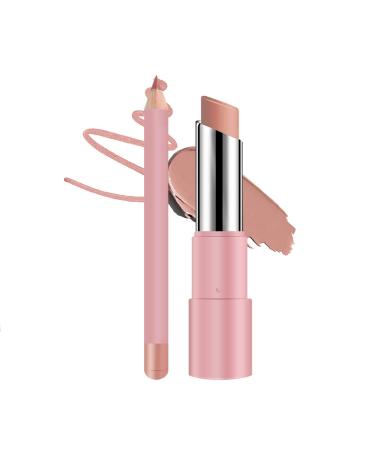 ruwanol Pink Lipstick with 24h of Smooth Moisturizing Shine Long-Lasting Waterproof Lip Set