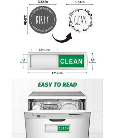 Durratou Set of 2 Dishwasher Magnets Dish Signage Kit Dirty/Clean The Signal Only Is Pushed Does Not Scratch Dishes Are Clean or Dirty - Buy Online on GoSupps.com