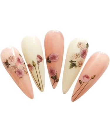 CHANGAR 6 Sheets Flowers Nail Art Stickers Self-Adhesive Colorful Spring Blossoms Floral Nail Decal Flower Leaves Sticker Charm Nail Design for Women Girls Nails Art DIY Decoration - Buy Online on GoSupps.com
