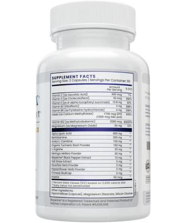 Buy Zen Nutrients Neurazenx - Alpha Lipoic Acid 600mg Benfotiamine L-Carnitine & Turmeric (120 Count) | International Shipping Available - Buy Online on GoSupps.com
