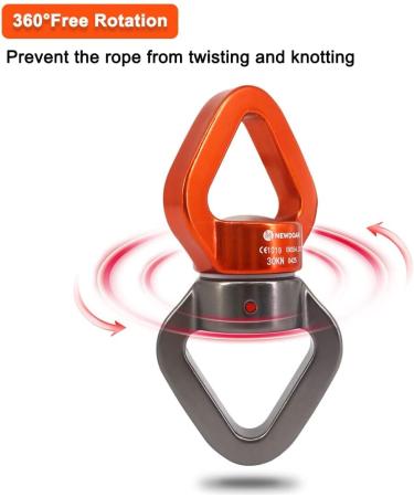Buy Newdoar Swing Swivel 30kn CE-Certified Rotator Spinner for Aerial Dance Yoga Hammocks & Climbing - Silver Orange - Buy Online on GoSupps.com