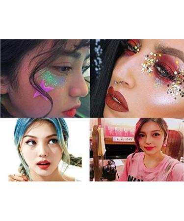 Holographic Body Glitter Sequins Set - Festive Makeup & Mermaid Chunky Glitter for Eyes, Hair, Body & Nail - 10 Sets - Buy Online on GoSupps.com