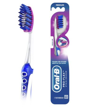 Oral-B 3D White Pro-Flex Stain Eraser Toothbrush Medium 1 Count