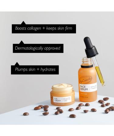 UpCircle Caffeinated Duo - Vegan Face Serum & Eye Cream with Vitamin C Hyaluronic Acid & Coffee Oil for Even Skin Tone & Reduced Dark Circles - Buy Online on GoSupps.com