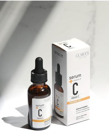 Clara's New York Brightening Vitamin C Facial Serum with Vitamin E Oil Improves Uneven Skin Tone Softens and Brightens the Skin Suitable For All Skin Types 30ml - Buy Online on GoSupps.com