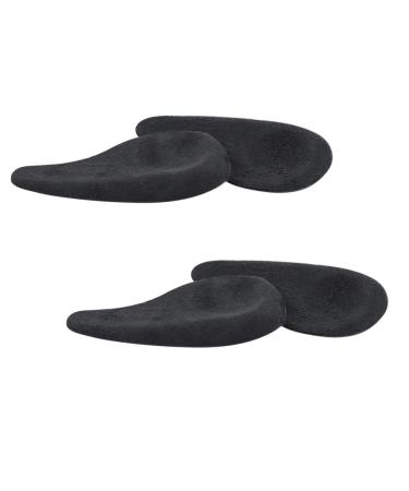 Healifty Posture Corrective Heel Inserts 2 Pairs Correction Insoles O/X Leg Medial Lateral Heel Wedge Silicone Insoles for Foot Alignment Knock Knee Pain Bow Legs Osteoarthritis Heel Cushion Pads Black