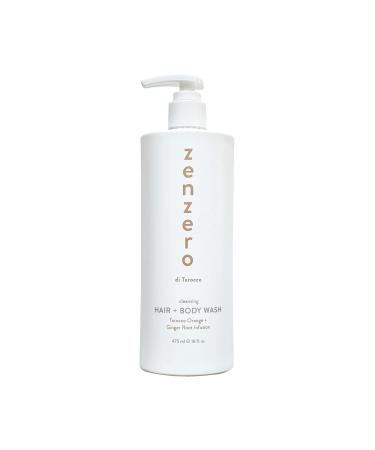 ZENZERO 2-in-1 Cleansing Hair and Body Wash Tarocco Orange + Ginger Root Ginger and Citrus Body Wash and Shampoo 475 ml / 16.0 Fluid Ounce