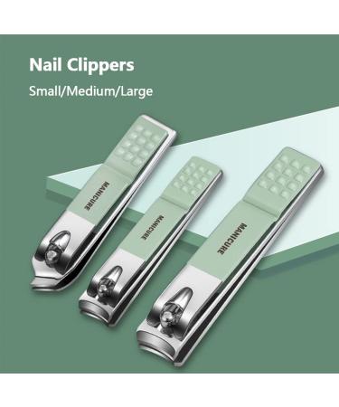 Set of 16 Manicure Pedicure Set Stainless Steel Nail Clippers Kit Portable Nail Trimming Set and Grooming Tools with Storage Bag Green - Buy Online on GoSupps.com