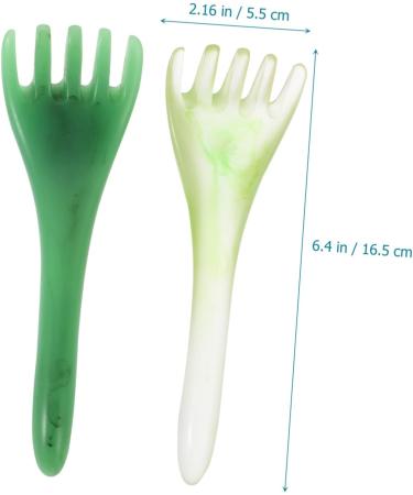 Beavorty 4-Piece Jade Hair Comb Massager Set - Gua Sha Tools for Scalp Massage & Fasciitis Relief - Buy Online on GoSupps.com