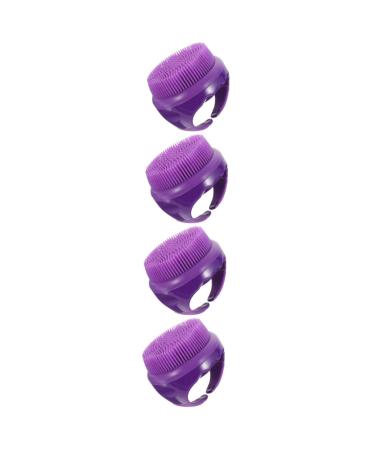 COHEALI 4pcs Silicone Bath Brush Shower Scrub Brush for Body Men's Body Scrubber Portable Massager Showering Exfoliating Brush Shower Massage Brush Body Cleaning Massager Toiletries Body 9x8cmx4pcs
