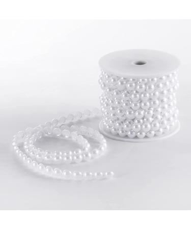 10mm White Flat Pearl Garland String - 11 Yards | Half-Round Beaded Spool Roll for Wedding Decor Crafts - Buy Online on GoSupps.com