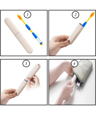 2 Pcs Toothbrush Case Toothbrush Case Travel Cover Plastic Travel Toothbrush Cover Replacement Toothbrush Storage Case Portable Travel Toothbrush Holder for Home Travel Hiking - Buy Online on GoSupps.com
