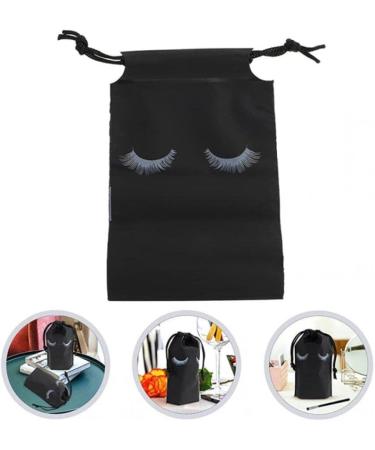 Eyelash Aftercare Bags 50pcs Portable Eyelash Drawstring Bundle Pocket for Travel Reusable Makeup Tool Storage Bags for Women Men Black - Buy Online on GoSupps.com
