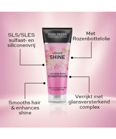 John Frieda Vibrant Shine Conditioner 250ml - Weightless Gloss Sulfate-Free & Silicone-Free for Shiny Hair - Buy Online on GoSupps.com