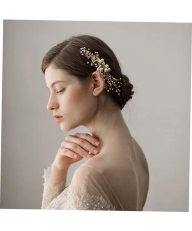 DOITOOL Bridal Hair Accessories Wedding Hair Comb Golden Hair Comb Wedding Hair Jewelry Pearl Hair Comb Tiara Women Hairpin Bridal Headdress The Flowers Headgear Hair up Bride - Buy Online on GoSupps.com