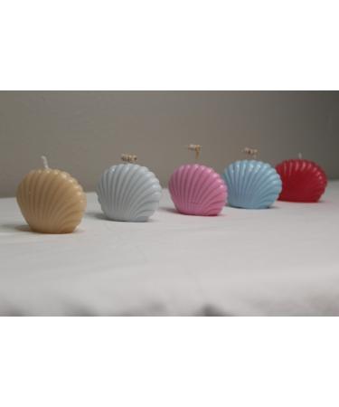 Set of 2 Sea Shells 100% Natural Soy Wax Coconut Soy Wax Gender Reveal Birthday Wedding. (Baby Pink Baby Blue) (Pink Lily Matcha)