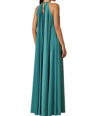 Women Halter Long Dress Evening Party Summer Clothes Sleeveless Hollowed Loose Swing Dress Holiday A M - Buy Online on GoSupps.com