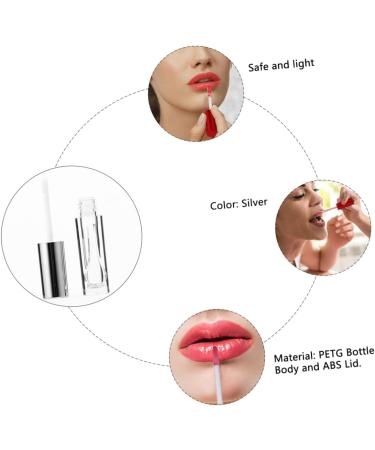 FOMIYES Highend 3ml Lip Gloss Tube Set 10pcs Silver Hollow Lipstick Containers Leakproof Fashionable for Travel - Buy Online on GoSupps.com