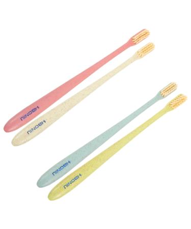 JECOMPRIS HAND toothbrush 4 pieces of toothbrush gel nail polish extra mouth cleaning brush tongue brush soft plastic child toothbrushes 1 piece (1 Pack) as shown