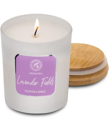 Premium Lavender Aromatherapy Candle - 200g Soy Wax 45-Hour Burn Time Natural Lavender Oil Beautiful Glass Design - Perfect for Home Fragrance - Buy Online on GoSupps.com