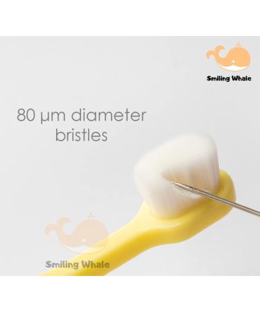 Smiling Whale Nano Toothbrush for Toddlers and Kids - Extra Soft Bristles for Sensitive Gums - Duo Function Tongue Cleaner - Pink - Buy Online on GoSupps.com