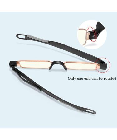 GHARAZ Foldable Mini Reading Glasses for Men & Women - Portable Presbyopia Glasses (2.0+) - Stylish Black Design - Buy Online on GoSupps.com