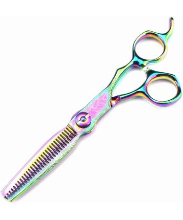 Hair Cutting Scissors 6 Inch Professional Upscale Scissor Rainbow Damascus Hair Scissors Haircut Thinning Barber Cutting Shears Hairdressing Scissors Set - Buy Online on GoSupps.com