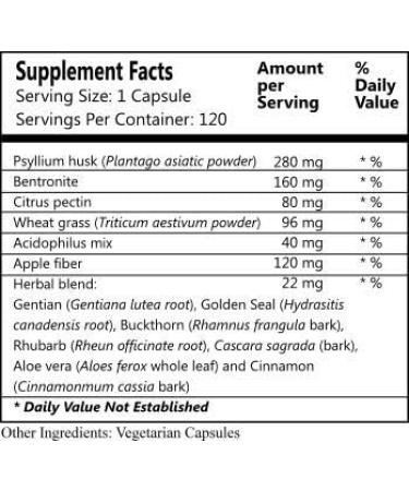 Daily Manufacturing Miracle 7 Colon Cleanser - Natural Digestive Support with Wheat Grass Acidophilus & Aloe Vera - 120 Capsules for Healthy Digestion - Buy Online on GoSupps.com