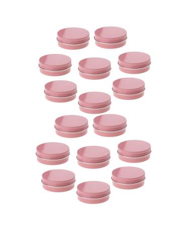 Vectxi 16 pieces aluminum doses 60 ml pink screw cap round glasses metal metal tin cans aluminum container food doses cosmetic socket pot candle cosmetic trip doses high quality