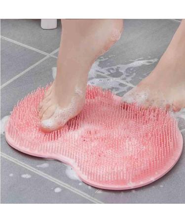 Non-Slip Shower Foot Scrubber - 28x19.5 cm Massage Device & Skin Care Mat - Pink Rose Shower Accessory with Suction Cups - Buy Online on GoSupps.com