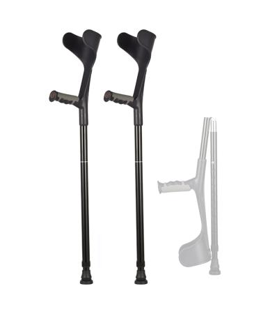 Adult Crutches Forearm Crutches Aluminum Walking Cane Height Adjustable Applicable Height: 140-180Cm/Black/1 Piece Lucky Star Black 1 Pair