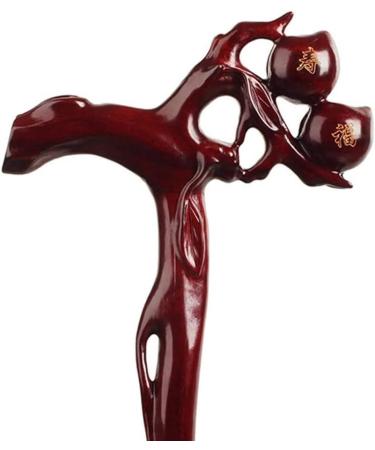Crutch Wooden Engravable Peach Head Handle Walking Stick Pear Wood Cane High-End Suitable Gift for The Elderly crutch-11.19 Ideal for Men or Women with Act Decorate Lucky Star - Buy Online on GoSupps.com